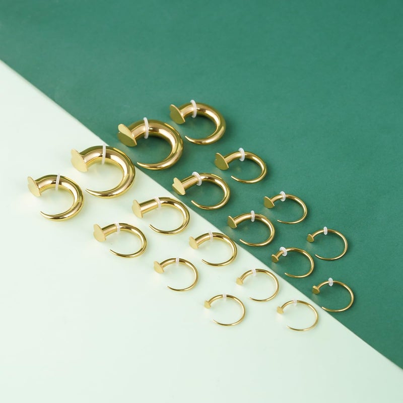 TBOSEN 18PCS Stainless Steel Stretching Kit Taper Bend Expander O-Ring Round | Flower | Heart | Cat Top Body Piercing Jewelry Set - Image 4