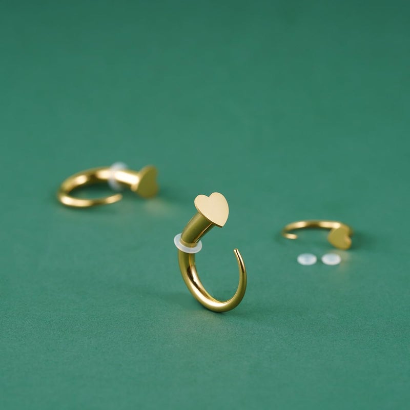 TBOSEN 18PCS Stainless Steel Stretching Kit Taper Bend Expander O-Ring Round | Flower | Heart | Cat Top Body Piercing Jewelry Set - Image 3