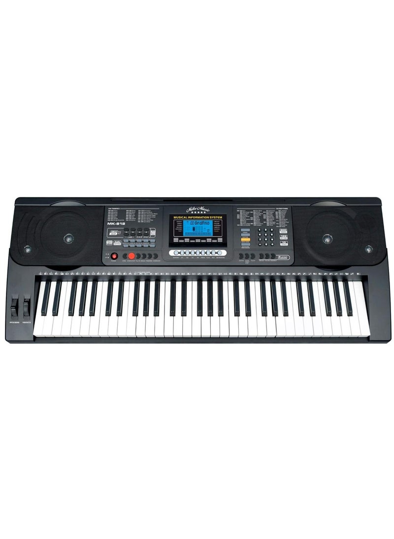 Mike Music 61 Key Keyboard Piano Full Set MK812 Professional Electronic Keyboard Digital Piano Electronic Organ  with Sheet Music Stand, Power Supply, Keyboard Stand, Piano Bench, Headphone, Microphone  - Image 4
