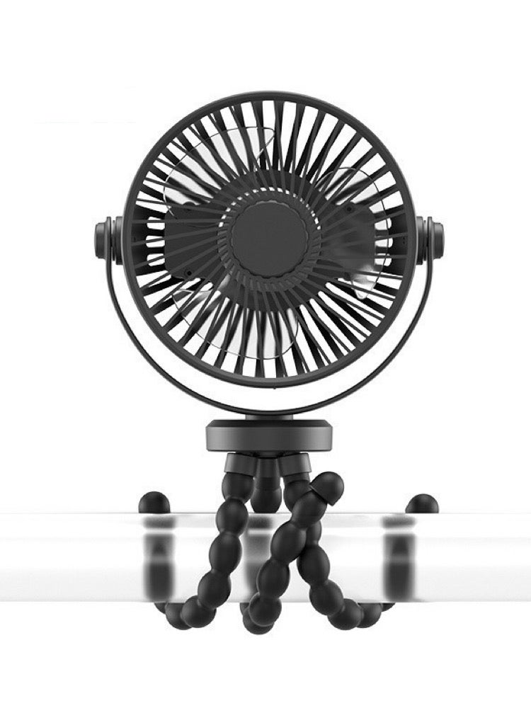 مروحة مشبك للعربات - ٣ سرعات محمولة، تشغيل ٤٠ ساعة، صامتة بغطاء شبكي لأمان الأطفال - شحن USB لرحلات الأطفال والأنشطة الخارجية - Image 4