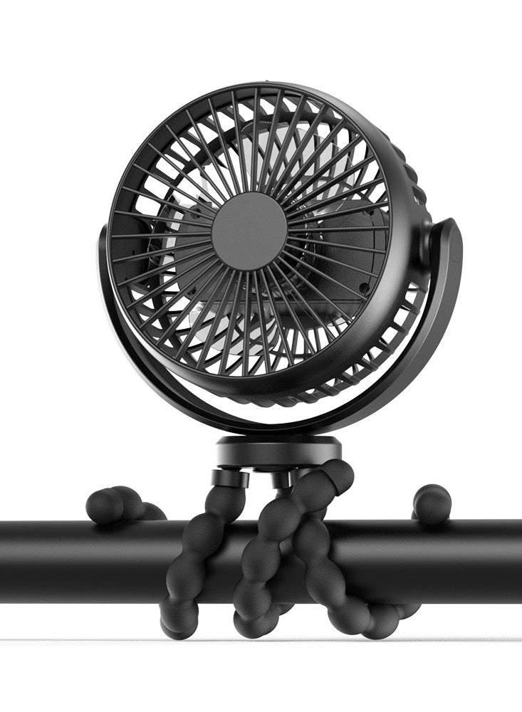 مروحة مشبك للعربات - ٣ سرعات محمولة، تشغيل ٤٠ ساعة، صامتة بغطاء شبكي لأمان الأطفال - شحن USB لرحلات الأطفال والأنشطة الخارجية - Image 3