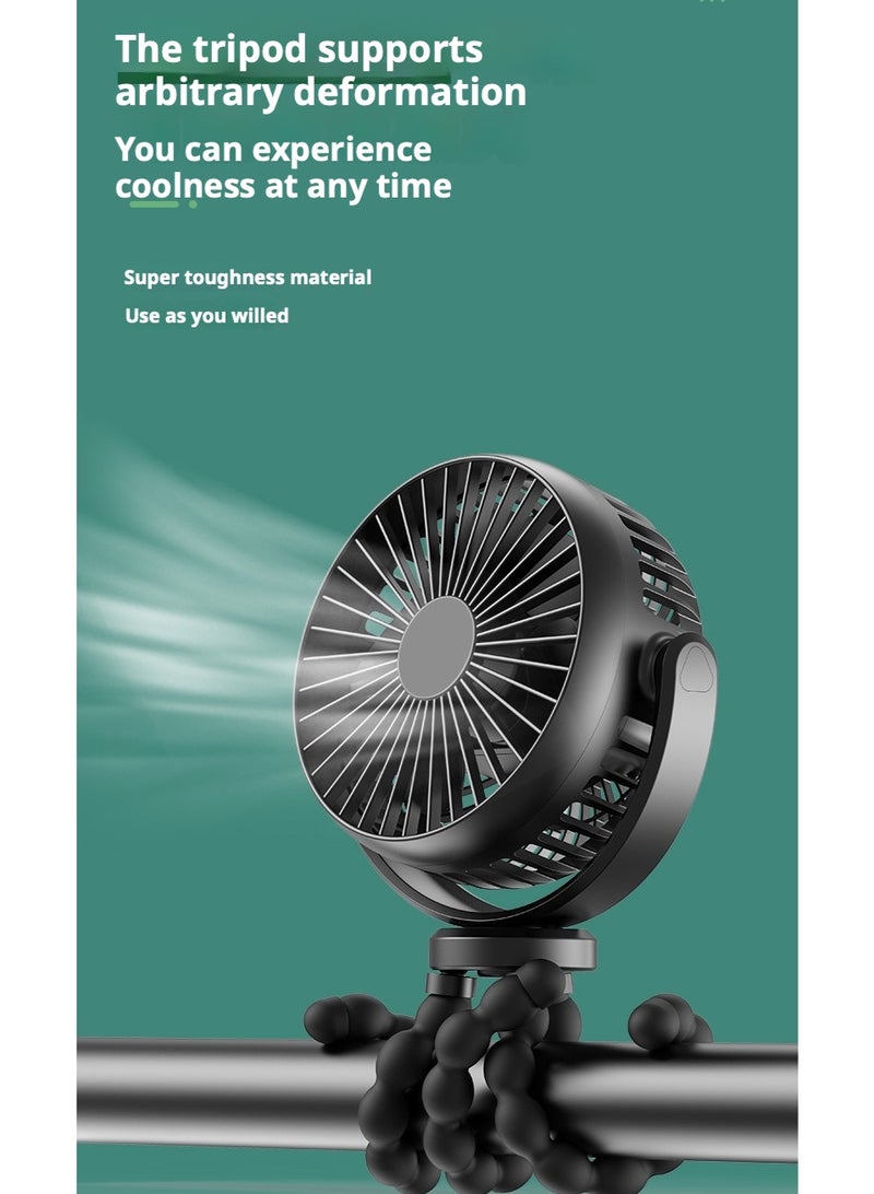 مروحة مشبك للعربات - ٣ سرعات محمولة، تشغيل ٤٠ ساعة، صامتة بغطاء شبكي لأمان الأطفال - شحن USB لرحلات الأطفال والأنشطة الخارجية - Image 1