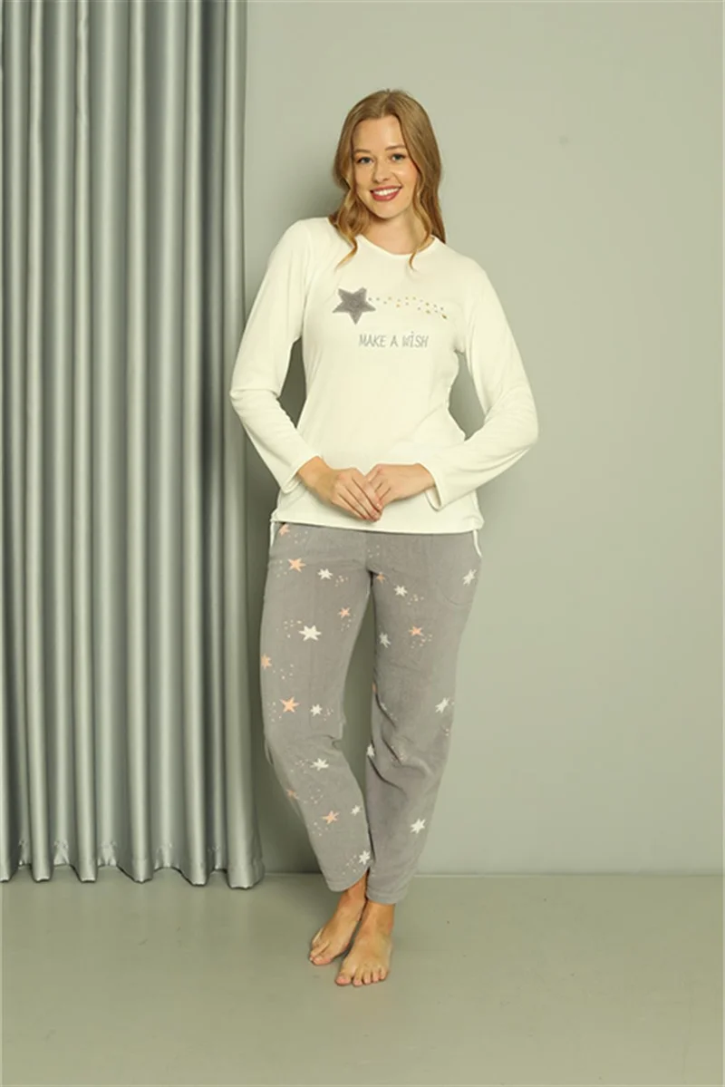 اكبينيز Welsoft Polar Women's 3-Piece Gray Pajama Set 20605
