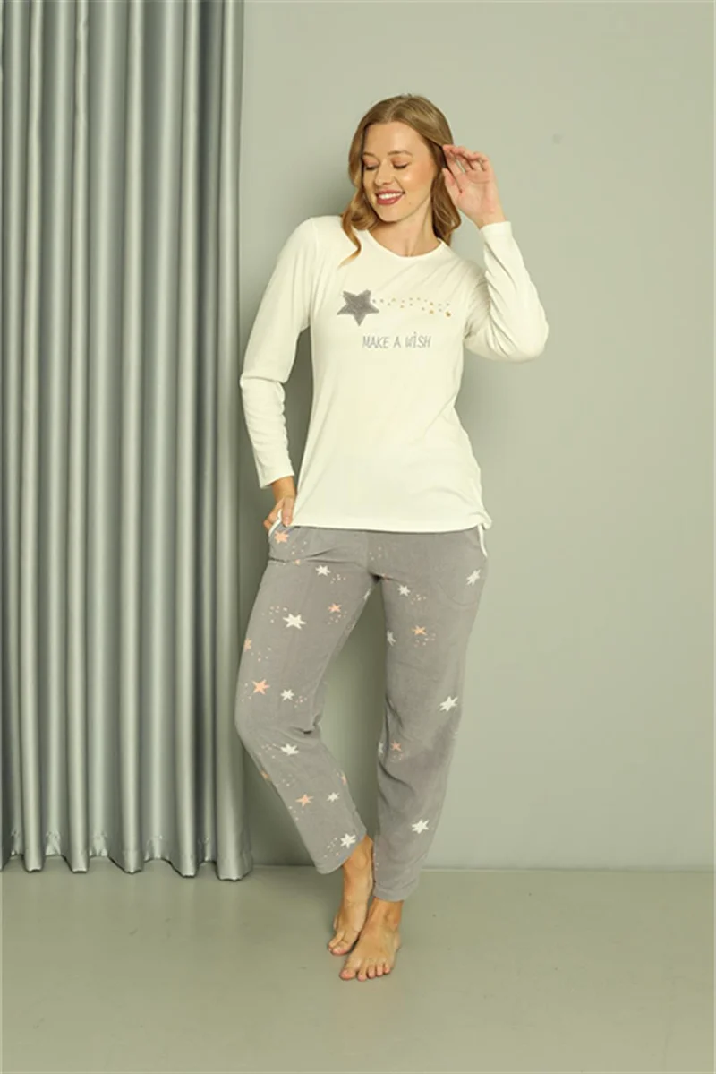 اكبينيز Welsoft Polar Women's 3-Piece Gray Pajama Set 20605