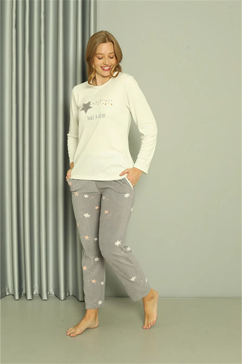 اكبينيز Welsoft Polar Women's 3-Piece Gray Pajama Set 20605