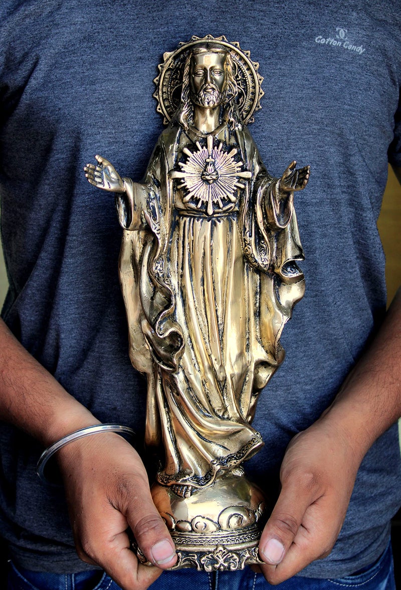 eSplanade Brass Jesus Christ Holy Statue Spiritual Idols - 16 inches (Big Size) | Religious Statues | Holy Statue of Christian - Image 5