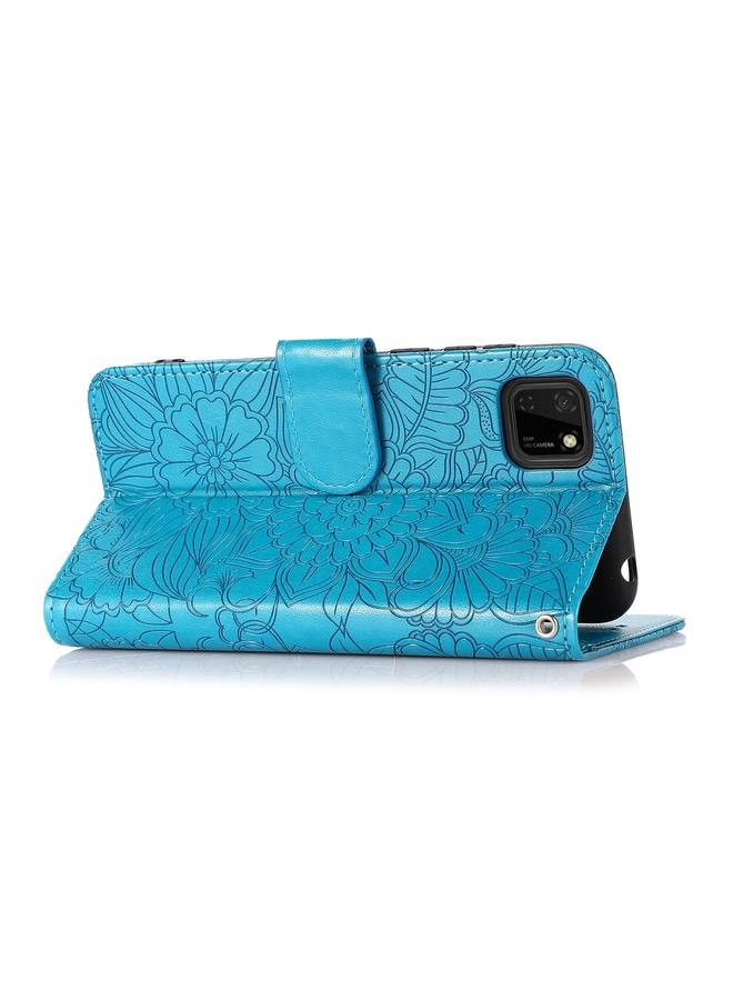 اس-توب جراب لهاتف Huawei Y5p، جراب جلدي قلاب أفقي منقوش عليه نقشة عباد الشمس مع حامل وفتحات للبطاقات ومحفظة وحبل تعليق - Image 4