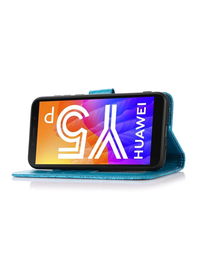 اس-توب جراب لهاتف Huawei Y5p، جراب جلدي قلاب أفقي منقوش عليه نقشة عباد الشمس مع حامل وفتحات للبطاقات ومحفظة وحبل تعليق - Image 5