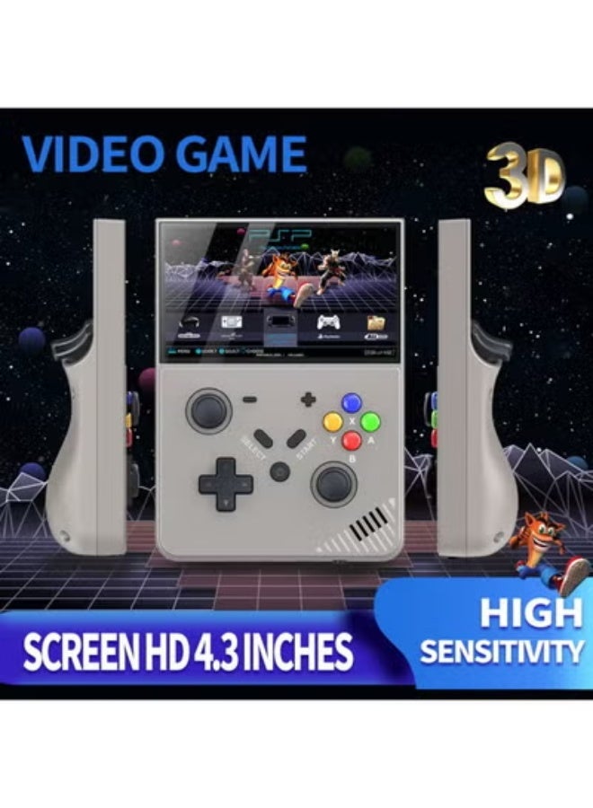 ELTRAZONE M18/R43PRO Handheld Game Machine with 4.3-Inch 3D Screen, 4K HD Display, and Large Game Library – Portable Grey Gaming Console for Home, Travel, Retro & Modern Games, Ergonomic Lightweight Pocket-Sized Entertainment Device (Without Card) - Image 4