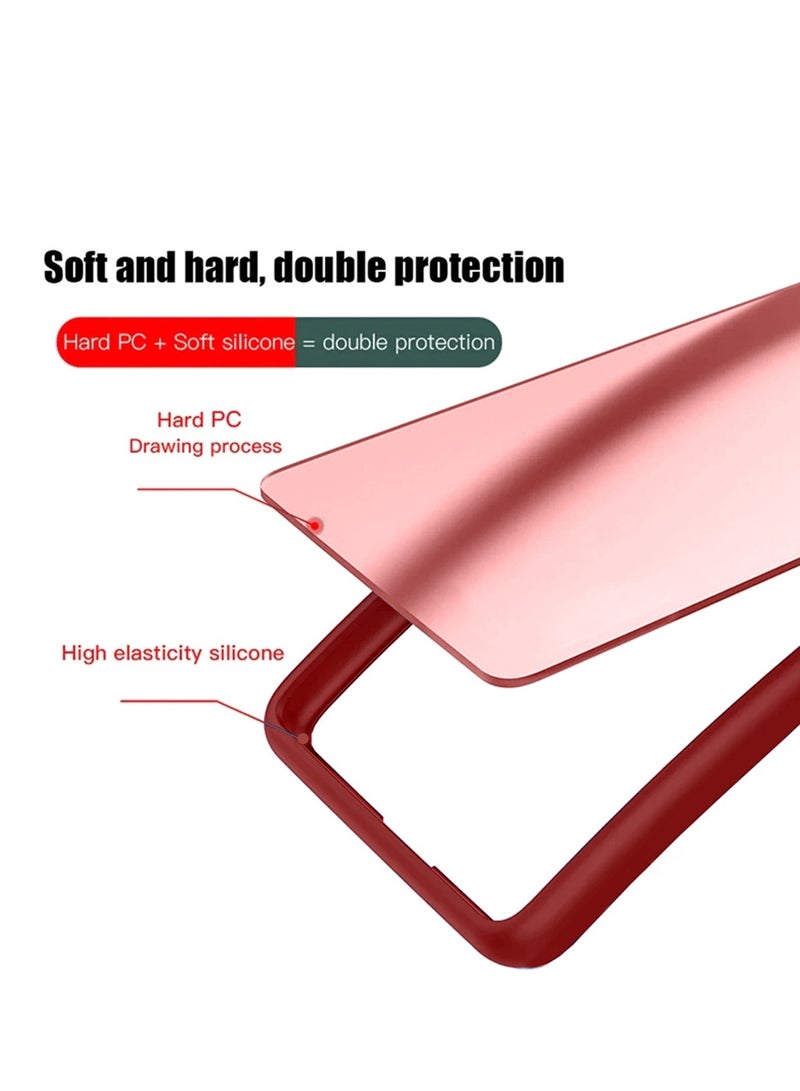 Wtech Soft Silicone Hybrid Translucent Slim Stylish Luxury Electroplated Camera Border Stand Case Cover For Samsung Galaxy S24+ / S24 Plus 5G 2024 Red - Image 5