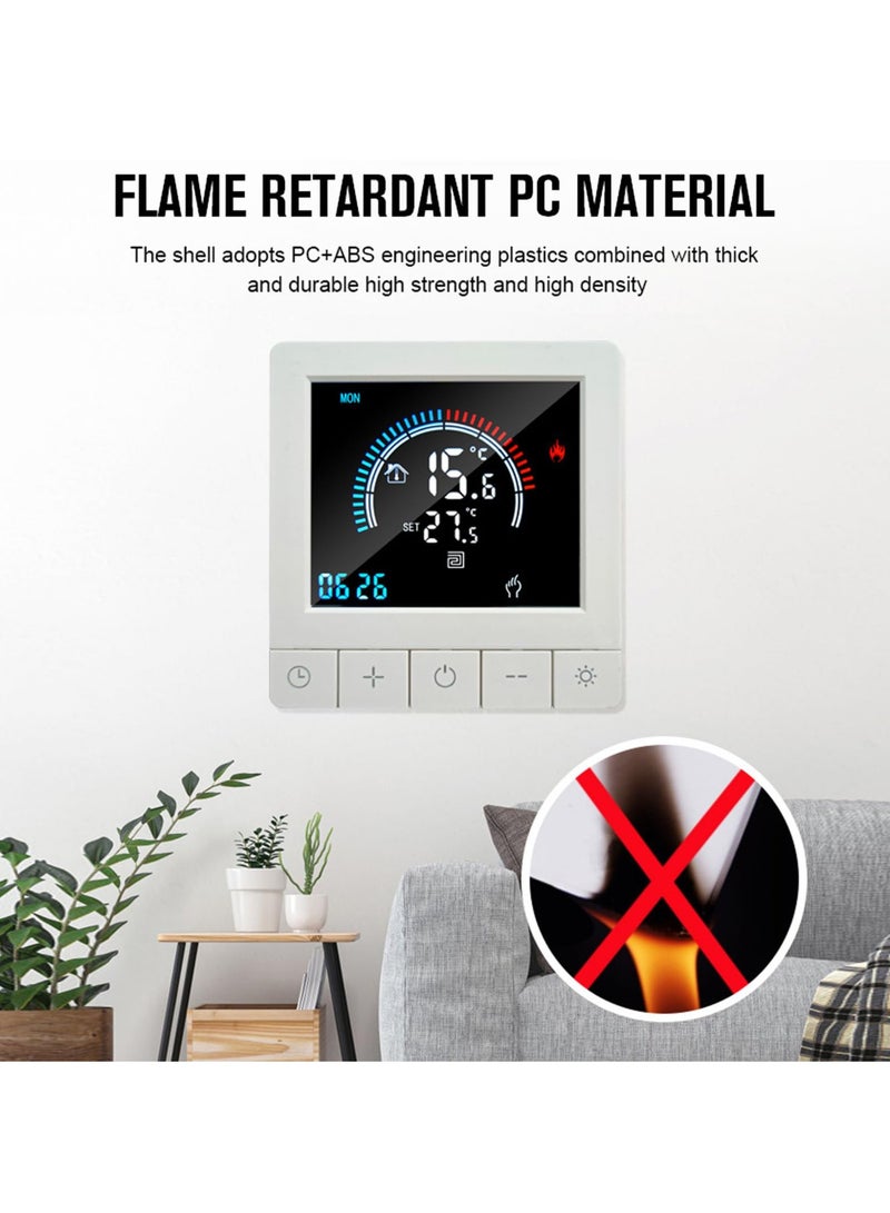 SYOSI Programmable Touchscreen Smart Floor Heating Thermostat - Living Room for Bedroom Dining Room for Temperature Control Equipment for Underfloor Heating (3A WiFi with Linkage) - Image 2