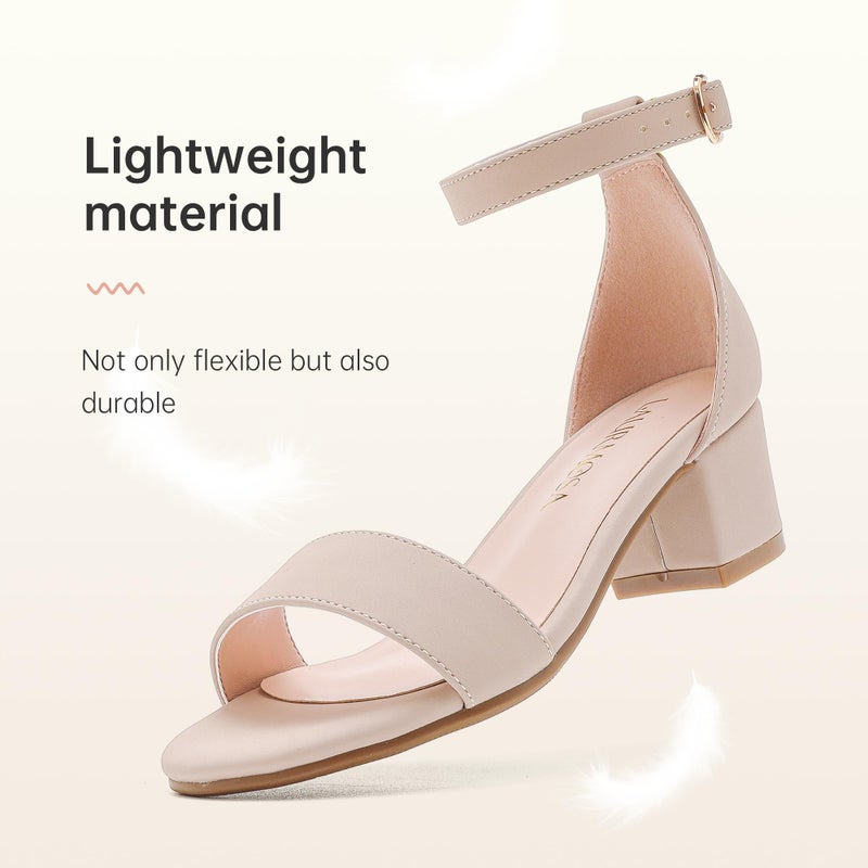 LAURMOSA Girls Nude Heels Tween Dress Shoes Open Toe Dress Sandals Size 3 Kids High Heels Flower Girls Cute Shoes for Wedding Party Pageant Prom Kids Fancy Sandals(L1008NuNude 3) - Image 5
