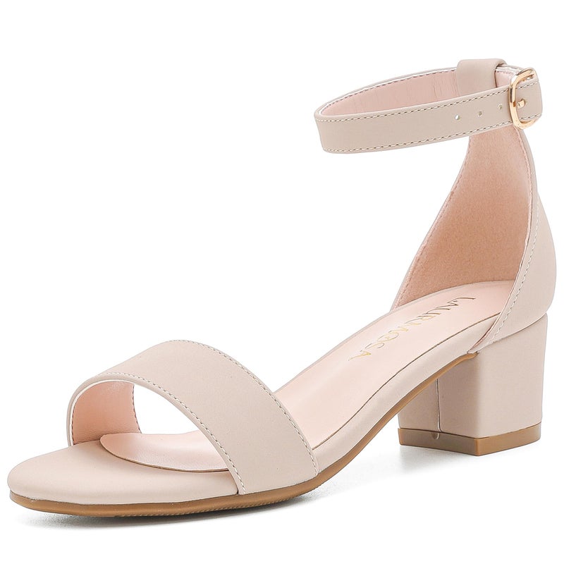 LAURMOSA Girls Nude Heels Tween Dress Shoes Open Toe Dress Sandals Size 3 Kids High Heels Flower Girls Cute Shoes for Wedding Party Pageant Prom Kids Fancy Sandals(L1008NuNude 3) - Image 1