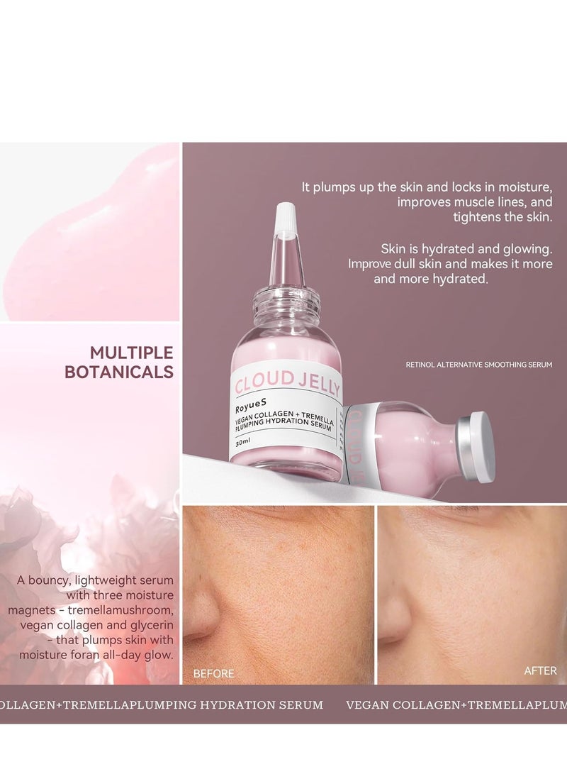 رويز Pink Cloud Jelly مصل مرطب مكثف، كولاجين نباتي + مصل ترطيب تريميلا للنفخ، مصل نشط مرطب ومرطب، يحافظ على توازن الماء والزيت في البشرة، 1 أونصة سائلة - Image 3