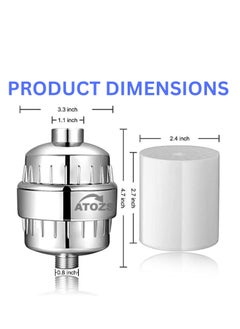 ATOZS ATOZS Shower Filter,15 Stage Shower Filter For Hard Water, Shower Head Filter for Anti Hair, KDF Water Purification Filter Removes Chlorine & Harmful Pollutants, Prevent Hair Loss, Chrome  - Image 3
