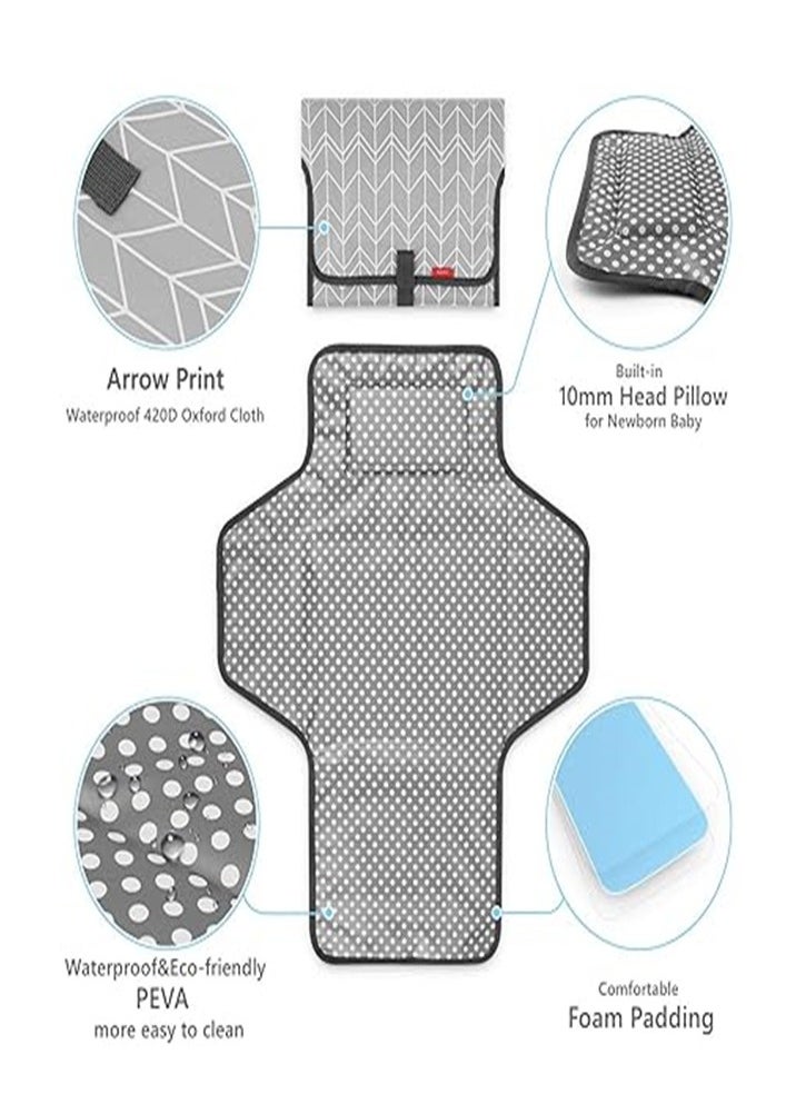 Goolsky Goolsky Portable Changing Pad for Baby|Travel Baby Changing Pads for Moms, Dads|Waterproof Portable Changing Mat with Built-in Pillow|Excellent Baby Shower/Registry Gifts  - Image 3