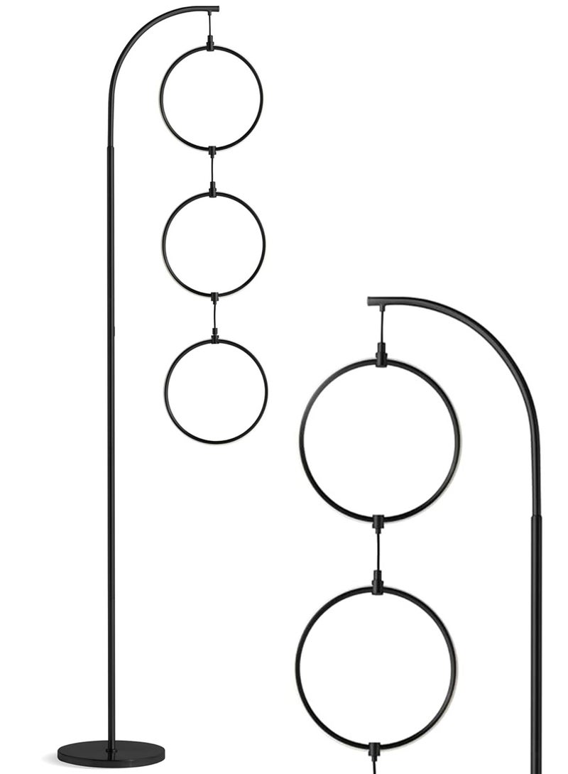 Onelight Creative Three-Circle Floor Lamp For Home Bedroom and Living Room Adjustable White Light and Warm Light with Foot Switch LED 24W - Image 4