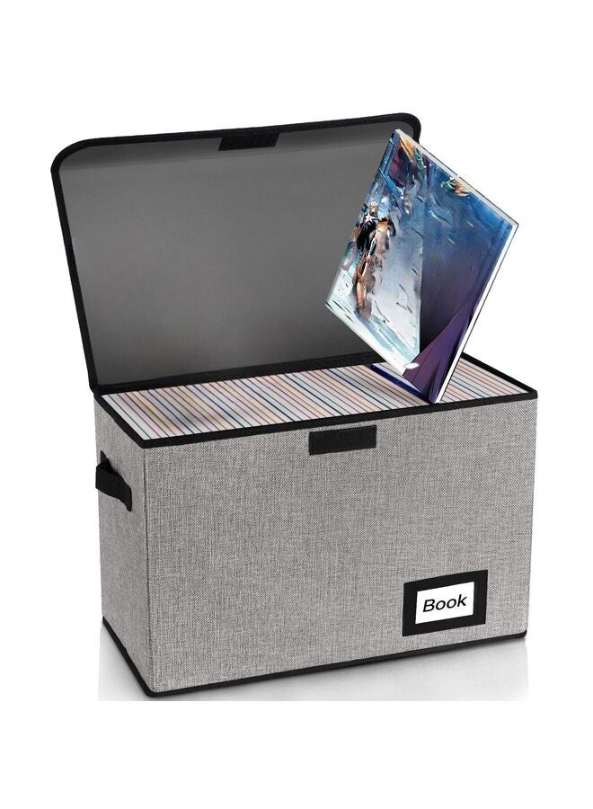 Comic Book Storage, Comic Book Box, 15.8" X 7.8" X 11.8", Collapsible Comic Short Box, Holds 160-180 Comic Book, Heavy Duty Comic Collection Gift Bin Container Holder Shelf(GRAY) - Image 1