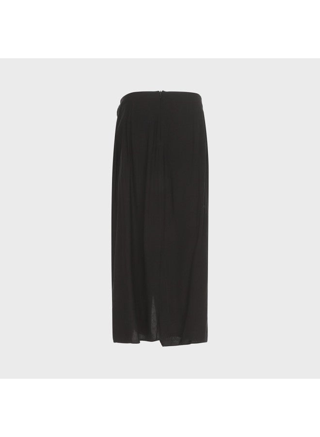 Zara Fashionable Split A-line Skirt With Beaded Design, Back Zipper Casual Long Midi Skirt - Image 3