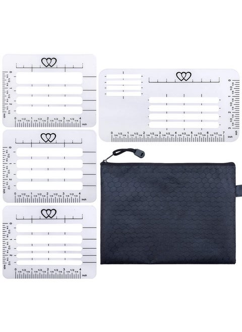 4 Style Envelope Addressing Guide Stencil, Templates Ruler Guide Straight Spacing Line Thank You Card For Mother'S Day Valentine'S Day Scrapbooking Template Journal Lettering Writing