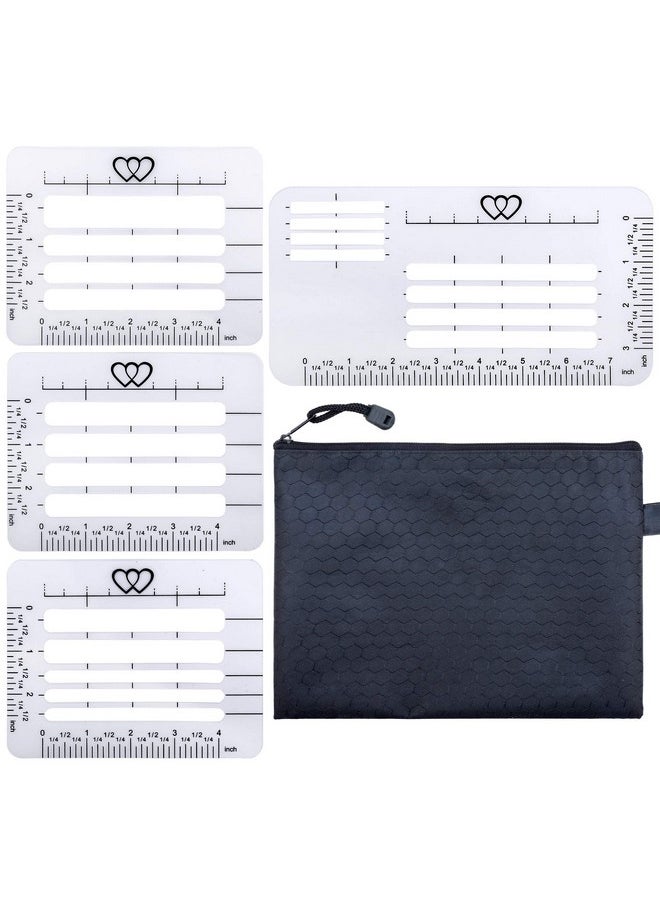 4 Style Envelope Addressing Guide Stencil, Templates Ruler Guide Straight Spacing Line Thank You Card For Mother'S Day Valentine'S Day Scrapbooking Template Journal Lettering Writing