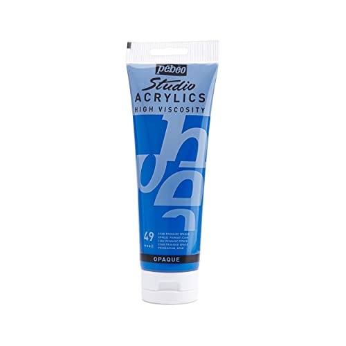 PEBEO Studio Acrylics High Viscosity Fine Acrylic 250 ml Primary Cyan 169049 - Image 1