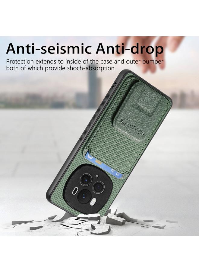 S-TOP Case For Honor Magic6 Pro Carbon Fiber Card Bag Fold Stand Phone Case - Image 3