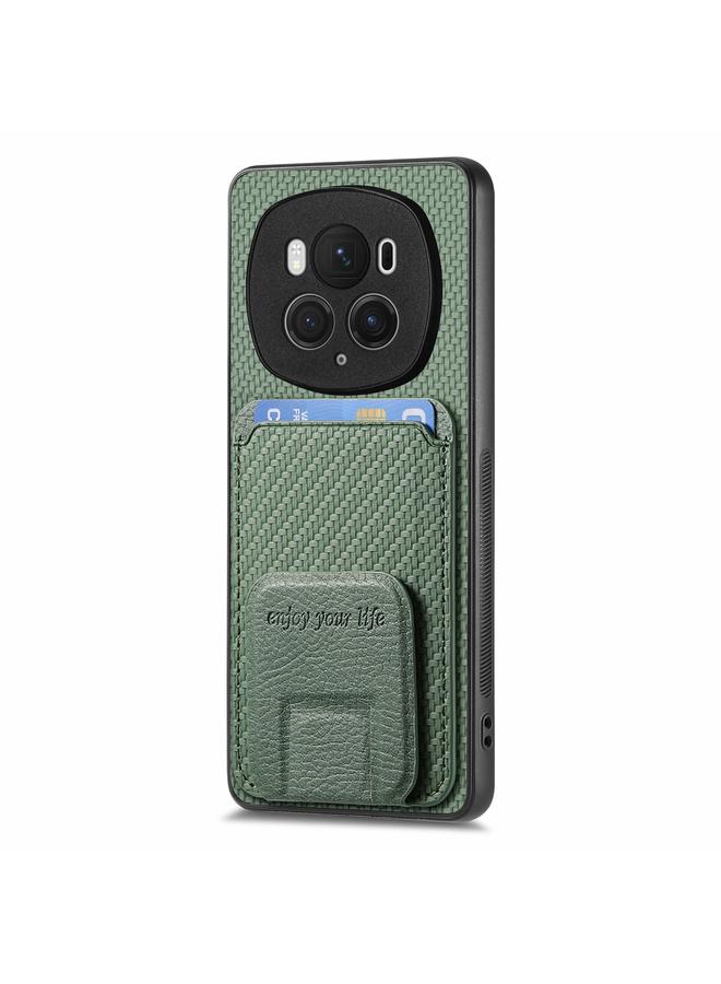 S-TOP Case For Honor Magic6 Pro Carbon Fiber Card Bag Fold Stand Phone Case - Image 2
