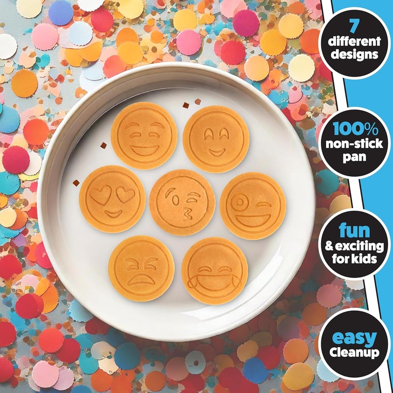 CucinaPro Emoji Mini Pancake Pan- 7 Unique Flapjack Smiley Faces for Kids, Nonstick Pan Cake Maker Stovetop Griddle for Easy Cleanup, Long Handle for Easy Holding, Breakfast Gift- Officially Licensed by Emoji - Image 3