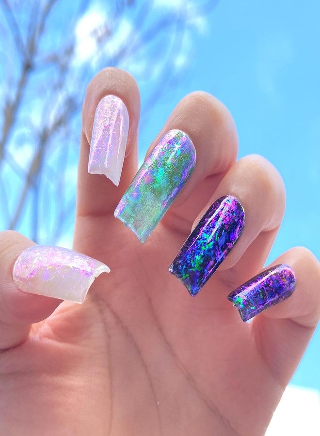 FNNZ Unicorn Chameleon Flake, Aurora Unichrome Mermaid Iridescent Nail Foil Confetti Opal Nail Art Glitter Sequins Decoration for Home DIY Nail Salon Manicure - Mystical Forest - Image 2