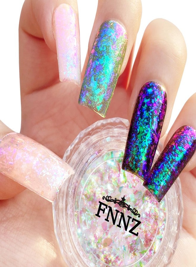 FNNZ Unicorn Chameleon Flake, Aurora Unichrome Mermaid Iridescent Nail Foil Confetti Opal Nail Art Glitter Sequins Decoration for Home DIY Nail Salon Manicure - Mystical Forest - Image 1