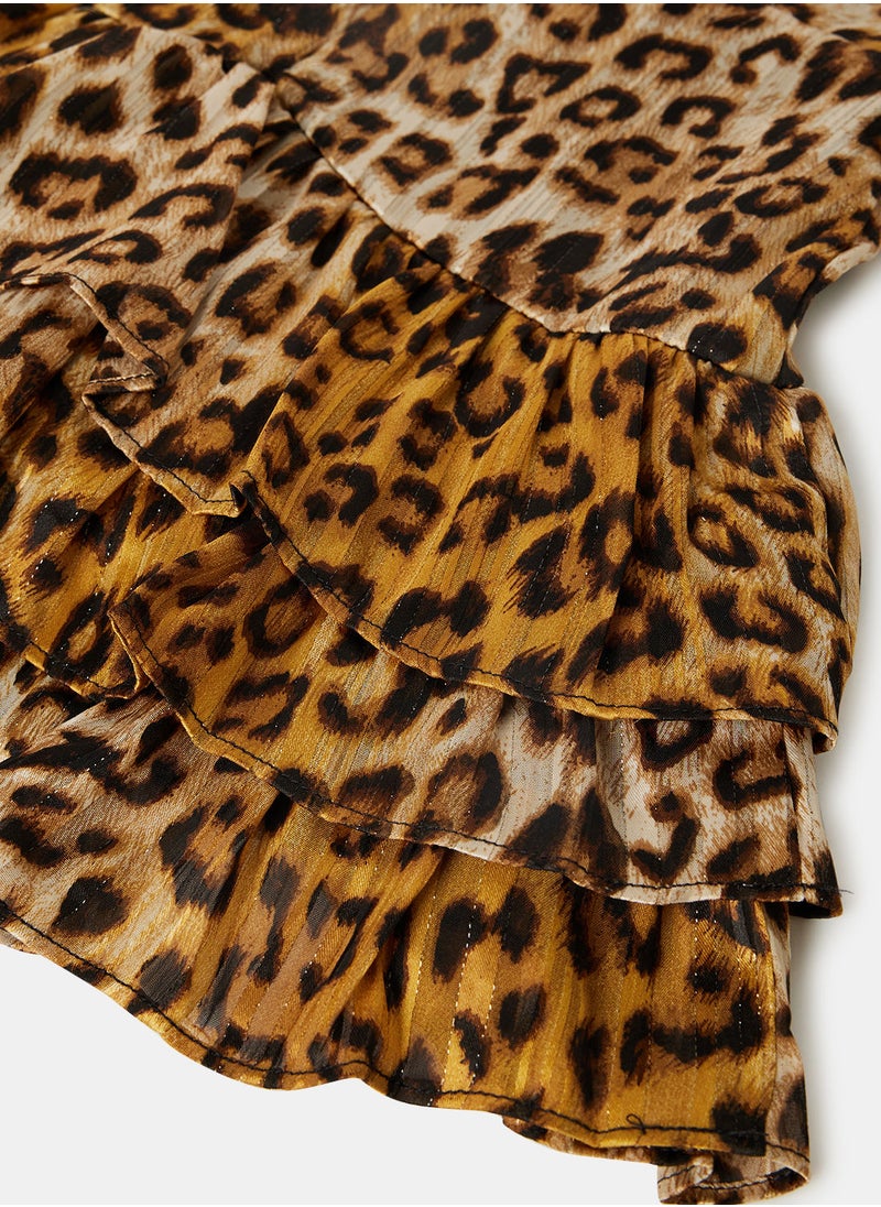 Bardot Junior - Girls Leopard Rah Rah Dress - Image 1