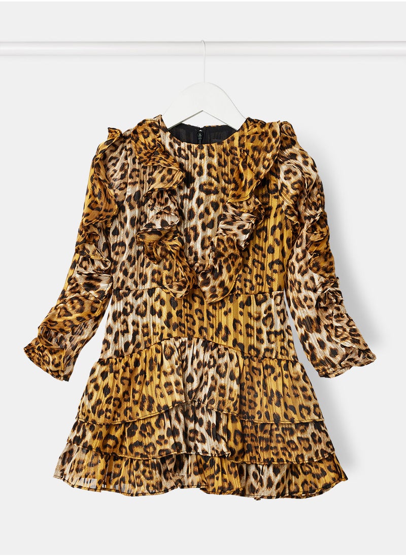 Bardot Junior - Girls Leopard Rah Rah Dress - Image 1