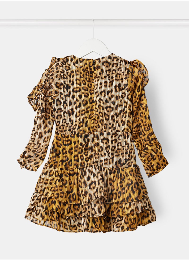 Bardot Junior - Girls Leopard Rah Rah Dress - Image 1