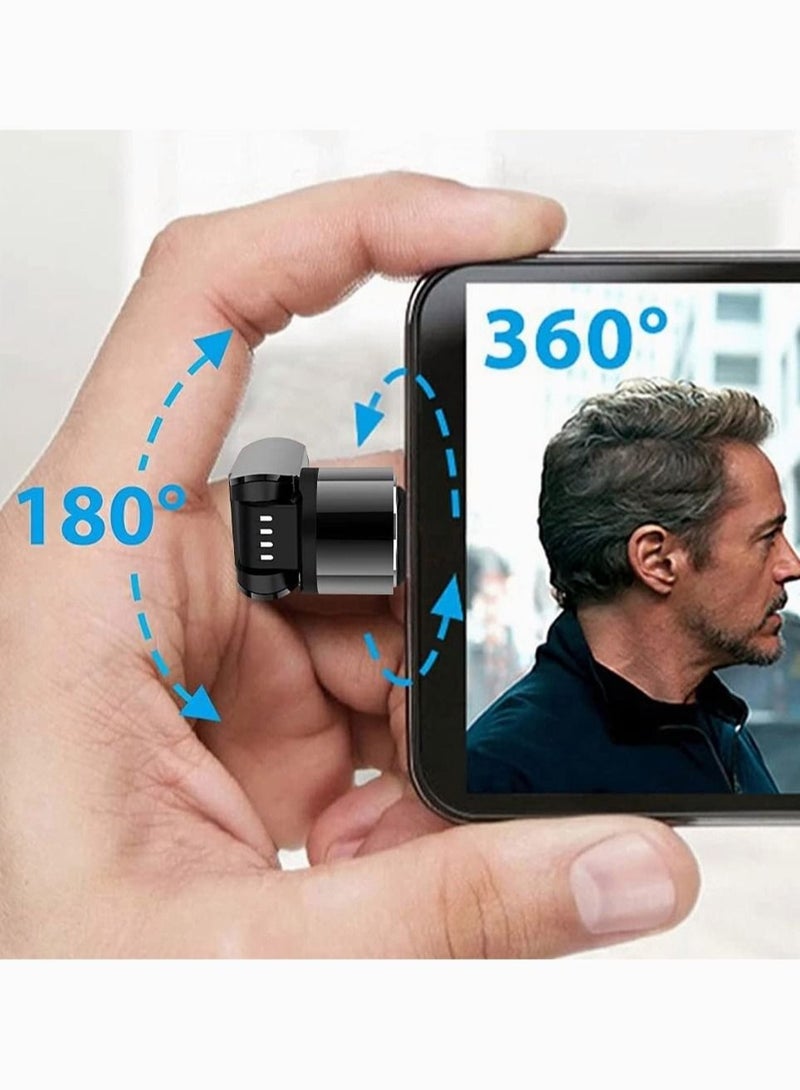 Captaintech Rotate Magnetic Charging Cable, SYOSI 540 Degree Rotating 3 in 1 Phone Charger Cable with LED Light 90 Degree Angle Connector, Compatible with Micro USB, Type C, IProduct and Most Devices (Black) - Image 2