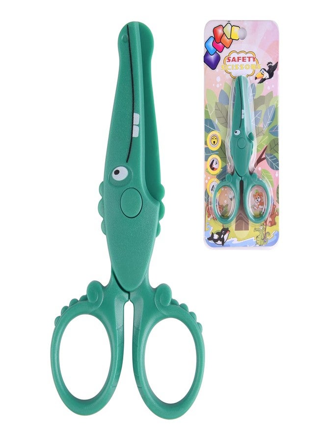 ASTARON Toddler Safety Scissors, Cute Crocodile Kids Preschool Training Scissors, Art Craft Plastic Scissors for Preschool Supplies and Scrapbooking Supplies, 3 Styles Options (Crocodile) - Image 1