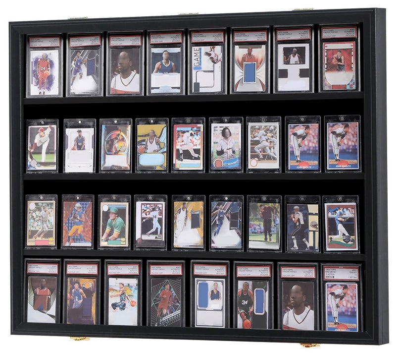 KCRasan KCRasan 36 Graded Sports Card Display Case  Baseball Card Display Case Lockable  Collection Card Display Wall Display Frame for Basketball Football Hockey Trading Cards with UV Protection Acrylic 