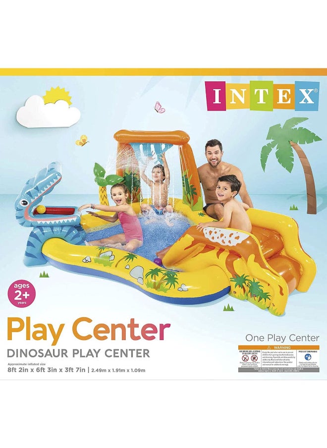 INTEX Outdoor Lightweight Vinyl Dinosaur Play Center Multicolor 191 x 109 x 249 cm 57444  - Image 1