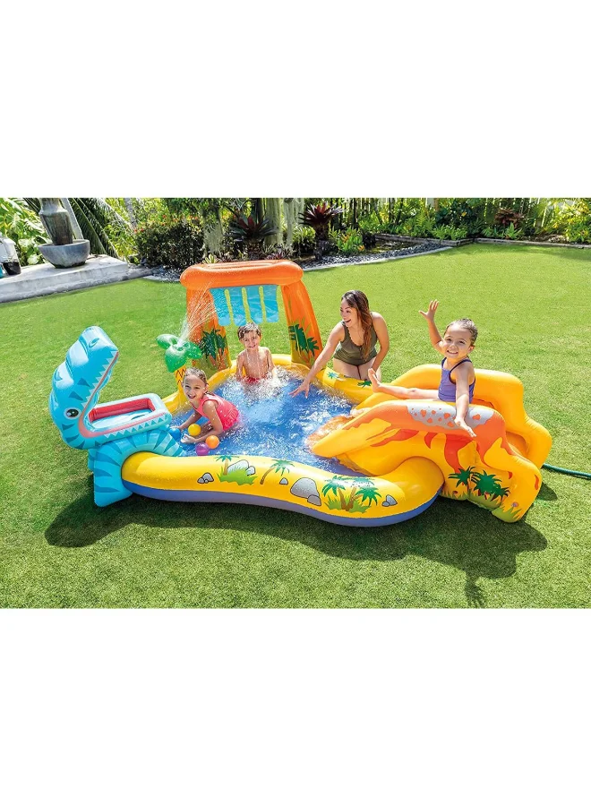 INTEX Outdoor Lightweight Vinyl Dinosaur Play Center Multicolor 191 x 109 x 249 cm 57444