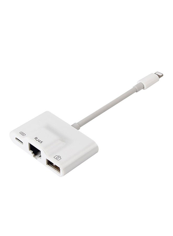 Fast Ethernet Lightning Charging Cable For Apple iPhone X/8/7 White - Image 1