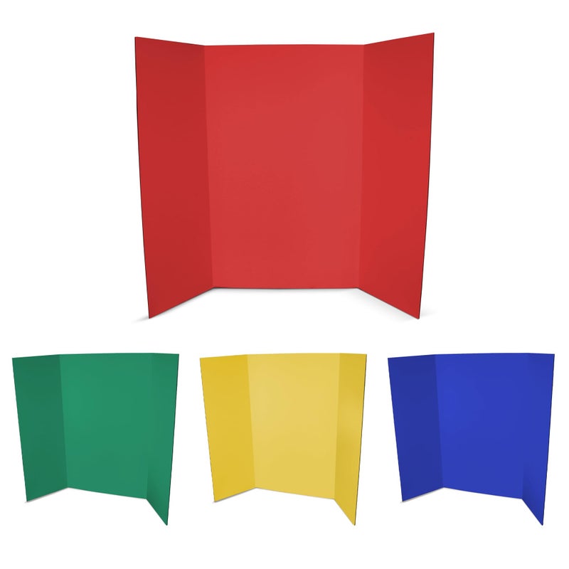 Flipside Products 36â€ x 48â€ Project Boards for Presentations, Science Fair, School Projects, Event Displays and Trifold Picture Board, Proudly Made in USA - Assorted Colors - 4 Pack - Image 1