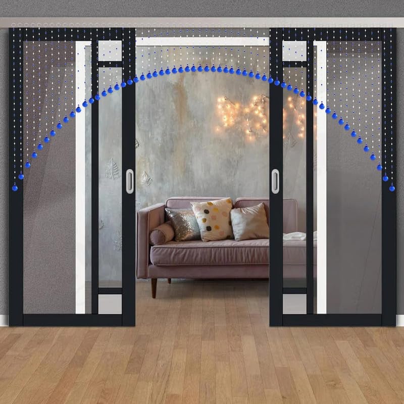Rustiha Coloured Acrylic Beads Curtain for Living Room Etc Blue 20 String Suitable for 3 to 4 Feet Width - Image 2