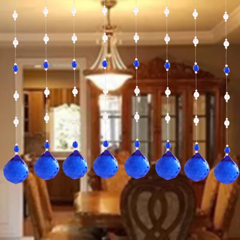 Rustiha Coloured Acrylic Beads Curtain for Living Room Etc Blue 20 String Suitable for 3 to 4 Feet Width - Image 5