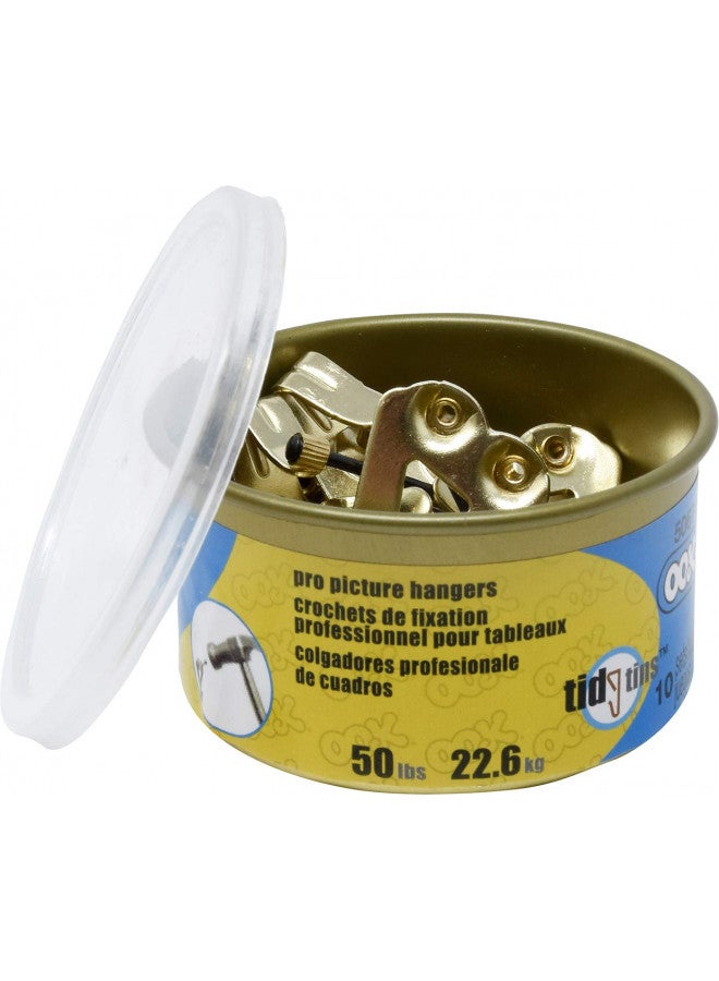 OOK 50674 Professional Picture Hangers, Reusable Art Hooks, Padded, Brass, 50lbs (10 Set) Gold - Image 3