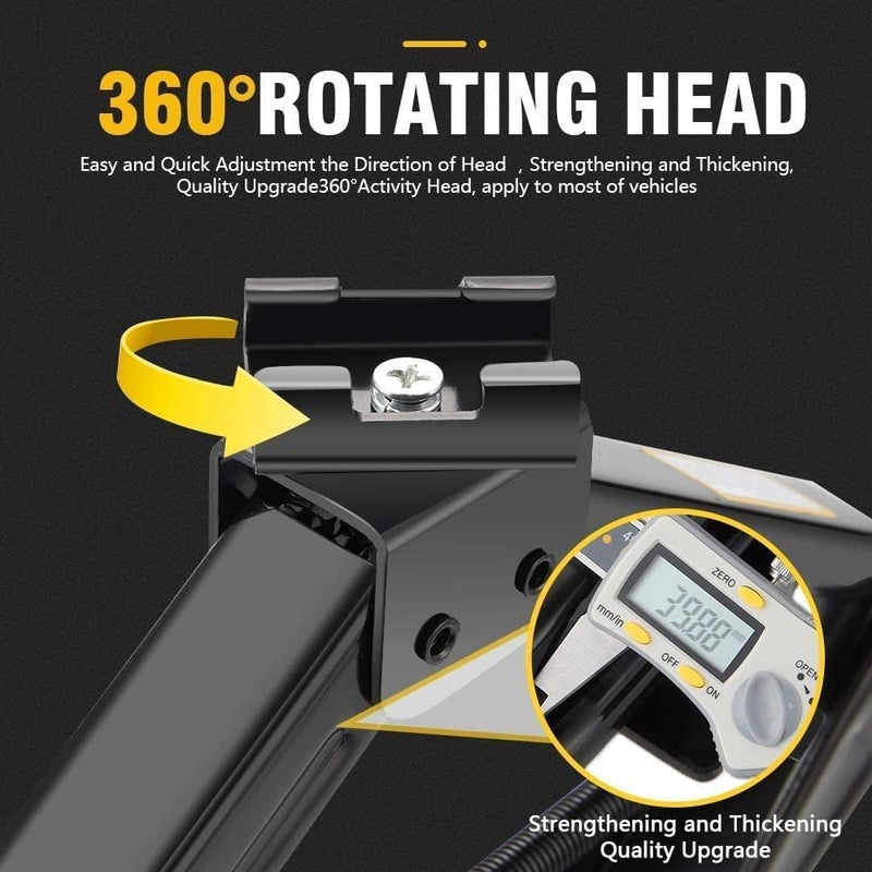 AQ AQSON AQSON 3 Ton Black Steel Car Scissor Jack with Hand Crank - Portable Hydraulic Jack for Sedans and Coupes - Image 3