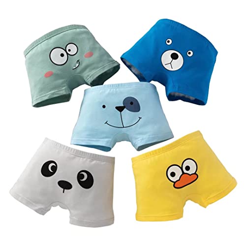 Core Pretty Toddler Boxer Briefs Cotton Boys Underwear Kids Underpants Size 3-12Years (Pack of 5) (US, Age, 5 Years, 6 Years, Animalface) - Image 1