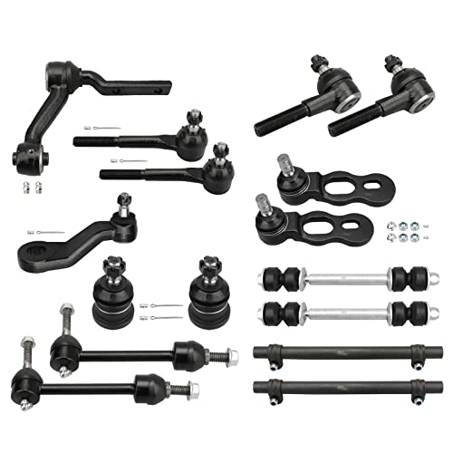 BRTEC Front Suspenion kit for Ford Crown Victoria for Lincoln Town Car for Mercury Grand Marquis 1998-2002 Rear Sway Bars + Ball Joints Tie Rods Pitman Idler Arm + Adjusting Sleeves - 16pc Set - Image 1