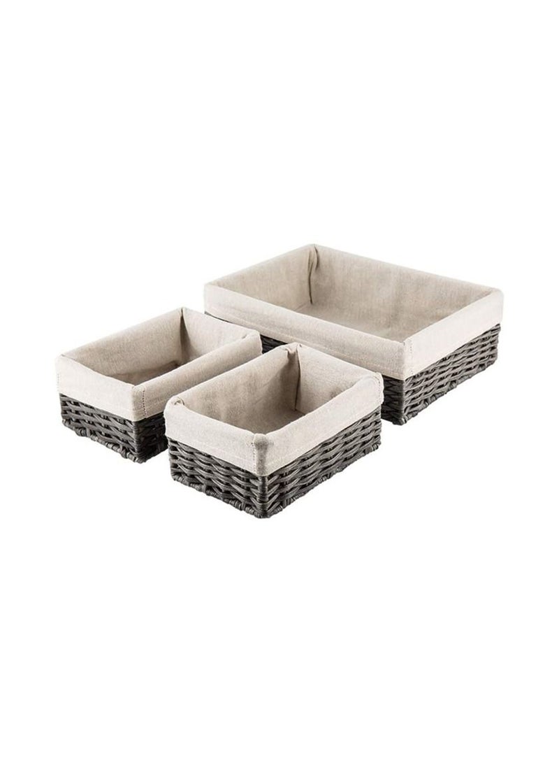 Spaceshoop Handmade Storage Basket Wicker Baskets for Organizing Shelf Baskets Woven Decorative Home Storage Bins Decorative Baskets Organizing Baskets Nesting Baskets Set of 3pcs  - Image 1
