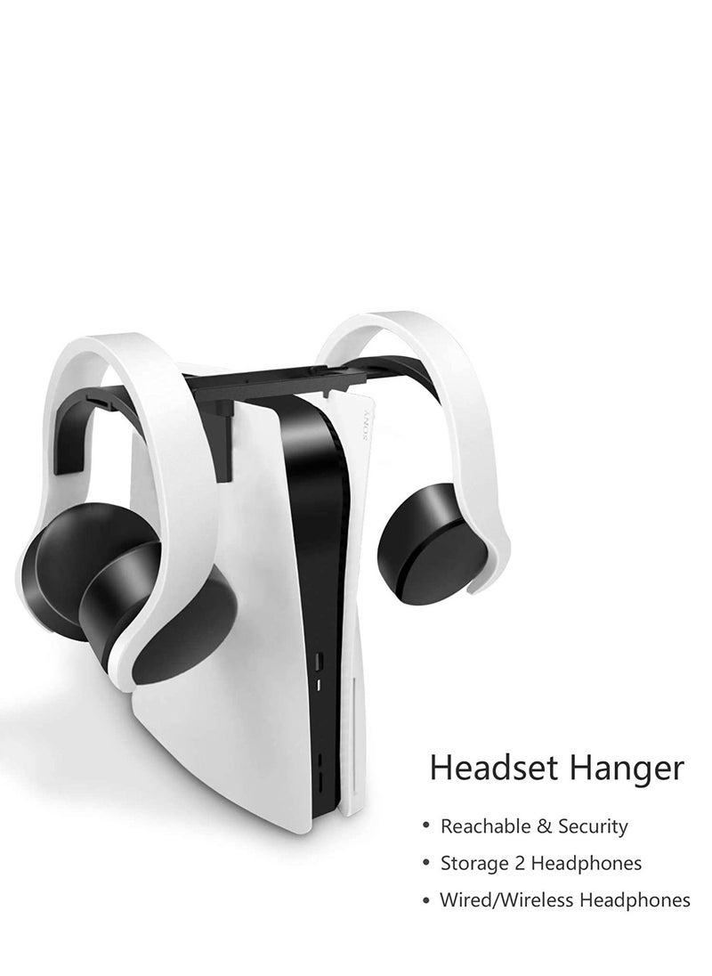 Headphone Stand Headset Holder Fit for PS5 Game Controller Compatible with PlayStation 5 Xbox Series X Mount DualSense No Screws Adhesive Tape