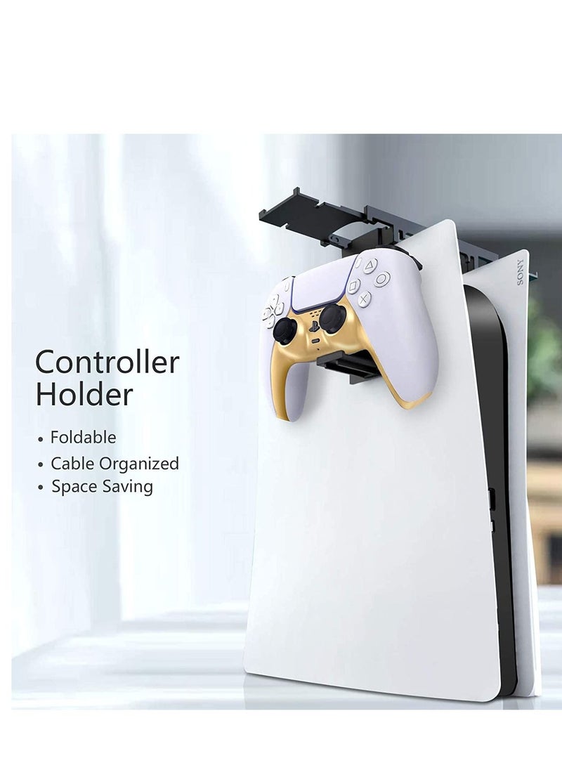 Headphone Stand Headset Holder Fit for PS5 Game Controller Compatible with PlayStation 5 Xbox Series X Mount DualSense No Screws Adhesive Tape